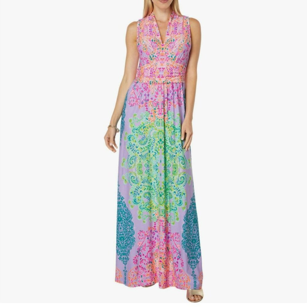 Lilly Pulitzer Pearce Maxi Dress Multi Sunshine Vibes Engineered